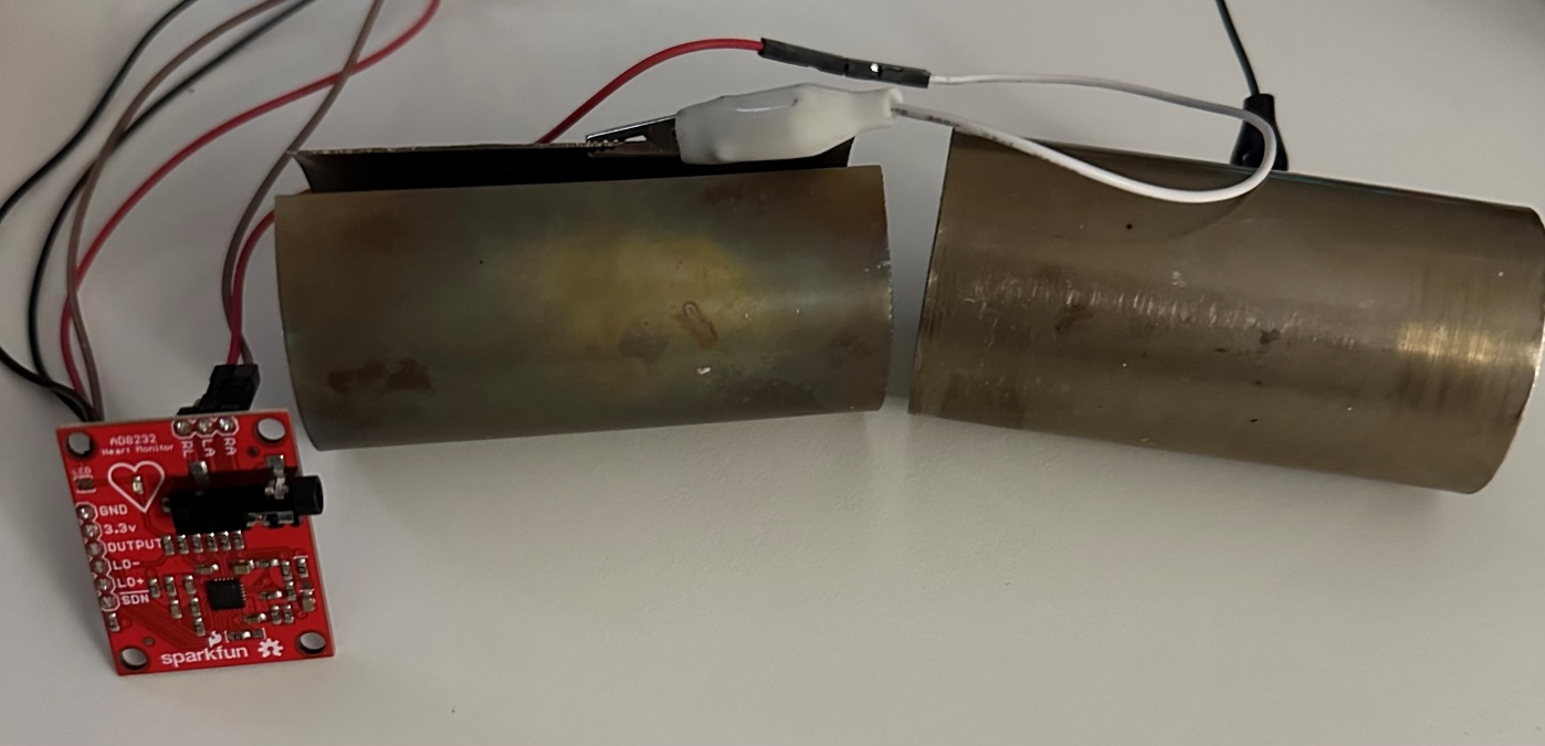 Custom handlebar contact plates for AD8232 heart-rate sensing